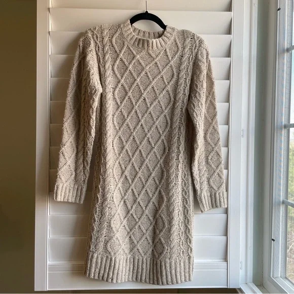 Line & Dot | Dresses | Line And Dot Beige Cable Knit Sweater Dress From  Revolve Size Xs | Poshmark
